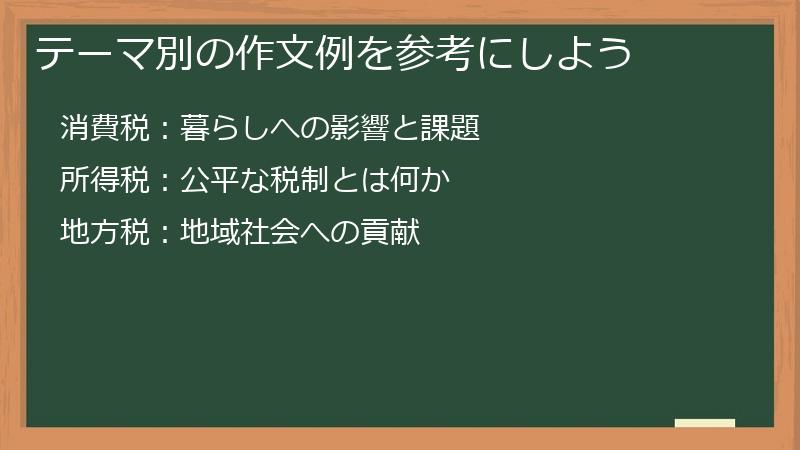 テーマ別の作文例を参考にしよう