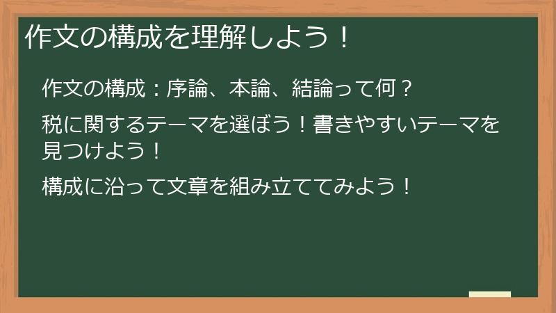 作文の構成を理解しよう！