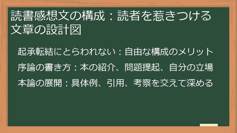 読書感想文の構成:読者を惹きつける文章の設計図