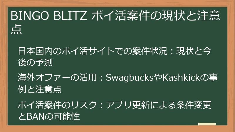 BINGO BLITZ ポイ活案件の現状と注意点