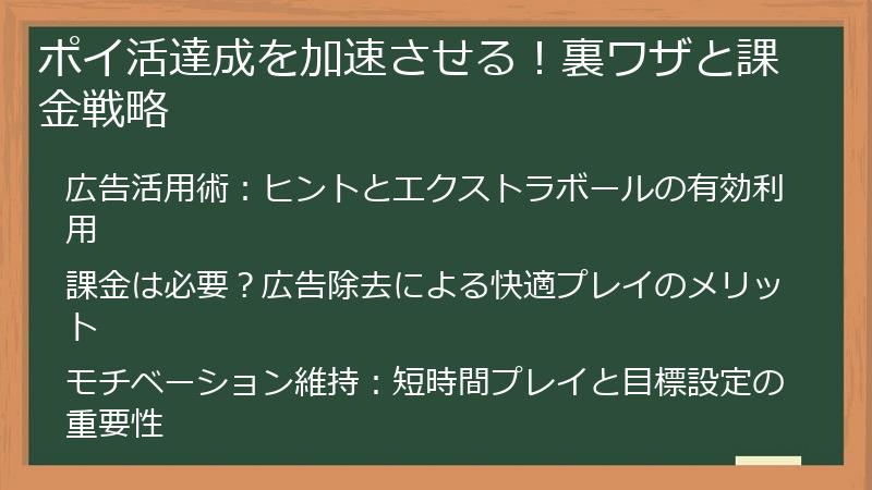 ポイ活達成を加速させる！裏ワザと課金戦略
