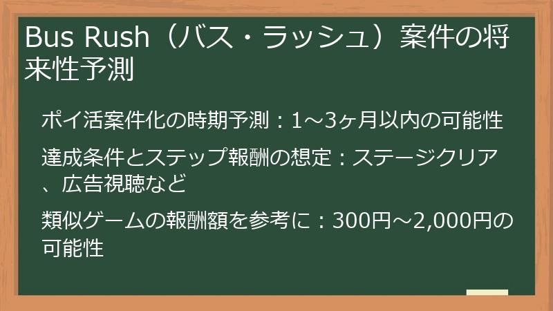 Bus Rush（バス・ラッシュ）案件の将来性予測