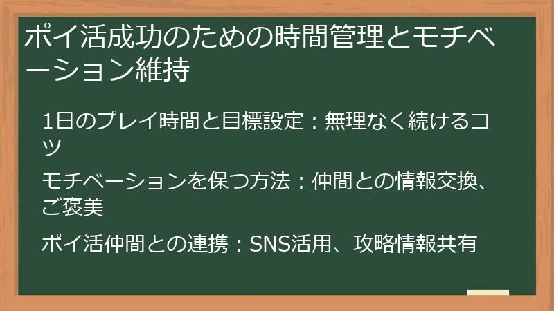 ポイ活成功のための時間管理とモチベーション維持