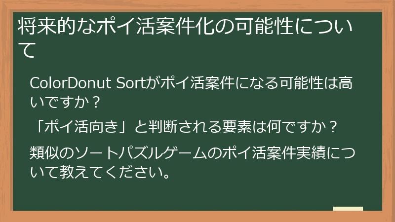 将来的なポイ活案件化の可能性について