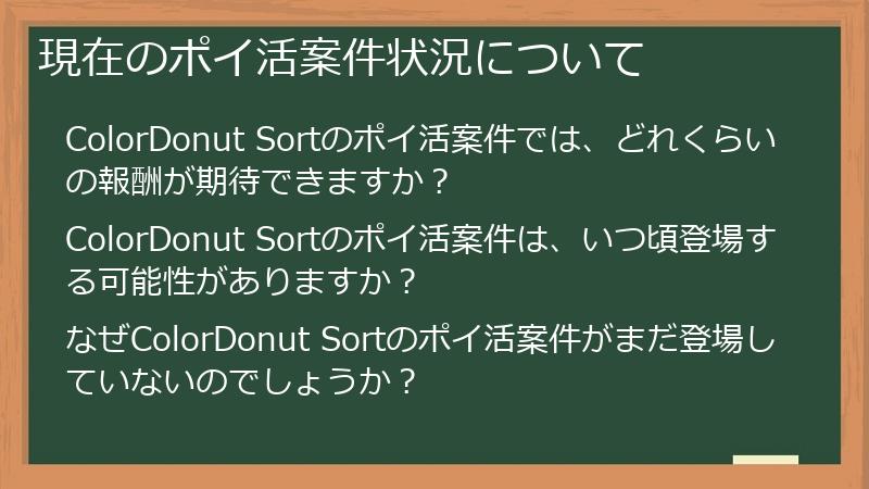 現在のポイ活案件状況について