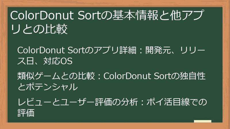 ColorDonut Sortの基本情報と他アプリとの比較