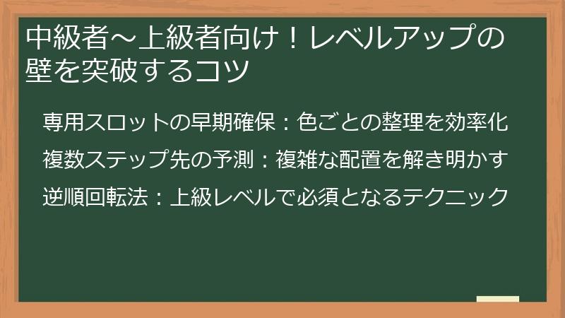 中級者〜上級者向け！レベルアップの壁を突破するコツ