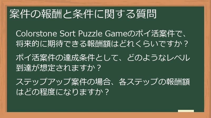案件の報酬と条件に関する質問