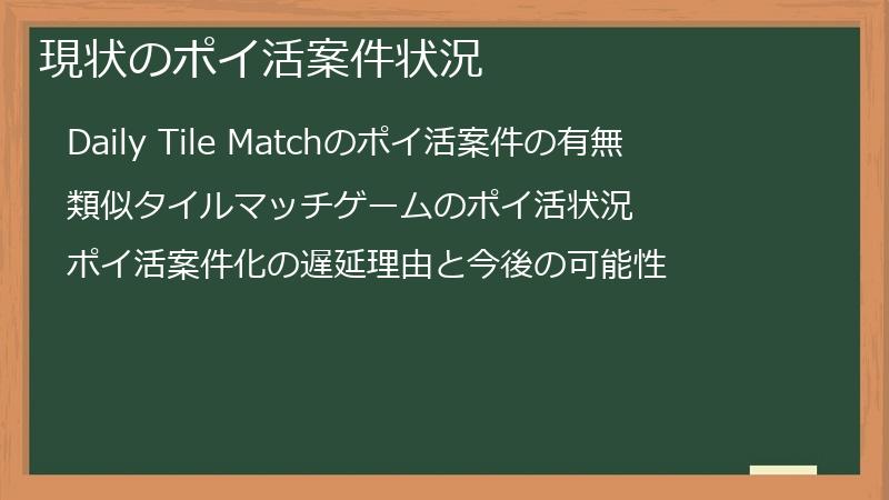 現状のポイ活案件状況