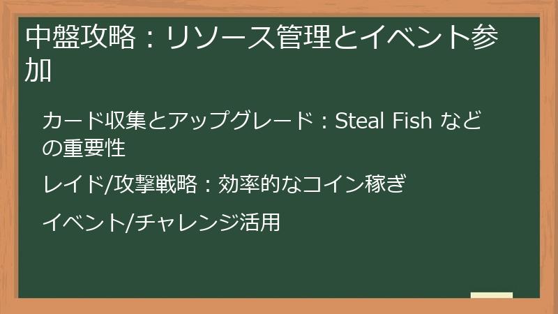中盤攻略：リソース管理とイベント参加