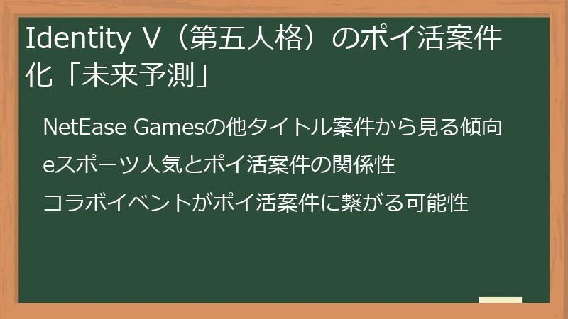 Identity V（第五人格）のポイ活案件化「未来予測」