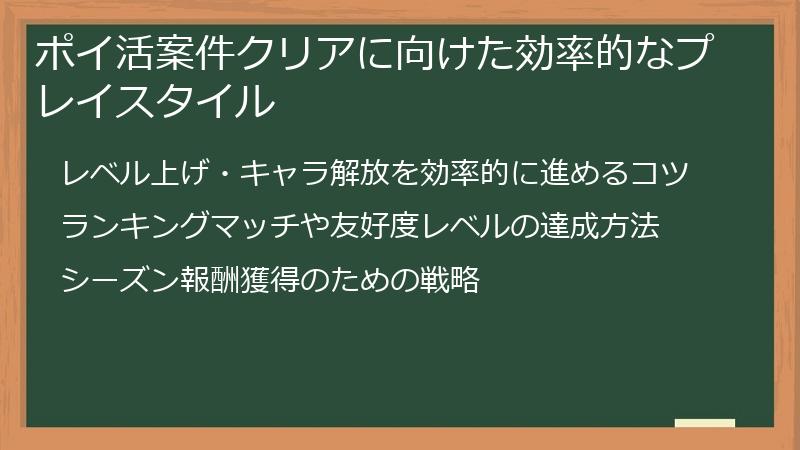 ポイ活案件クリアに向けた効率的なプレイスタイル