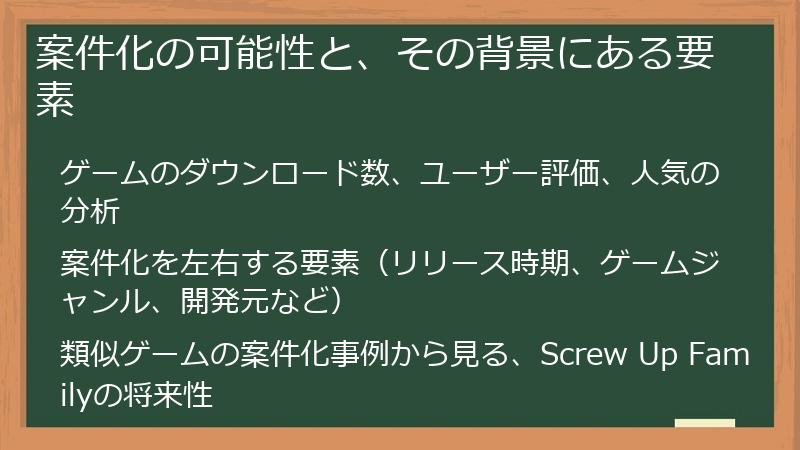 案件化の可能性と、その背景にある要素