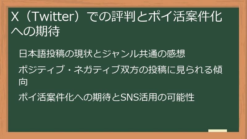 X（Twitter）での評判とポイ活案件化への期待