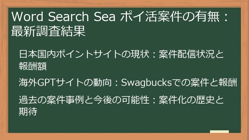 Word Search Sea ポイ活案件の有無：最新調査結果
