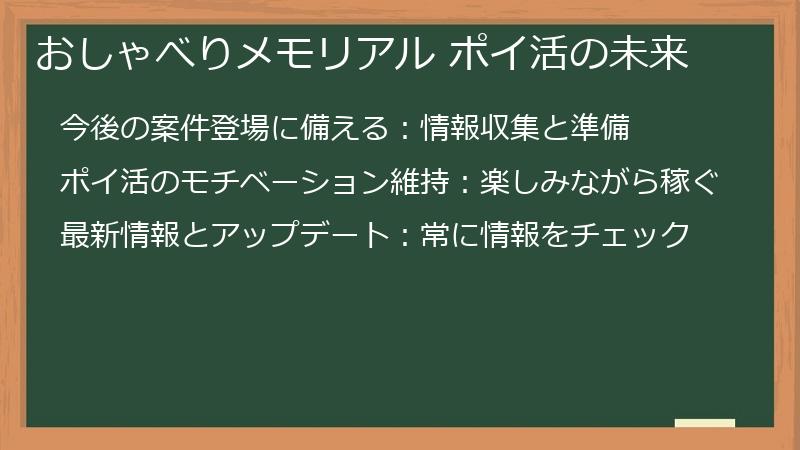 おしゃべりメモリアル ポイ活の未来
