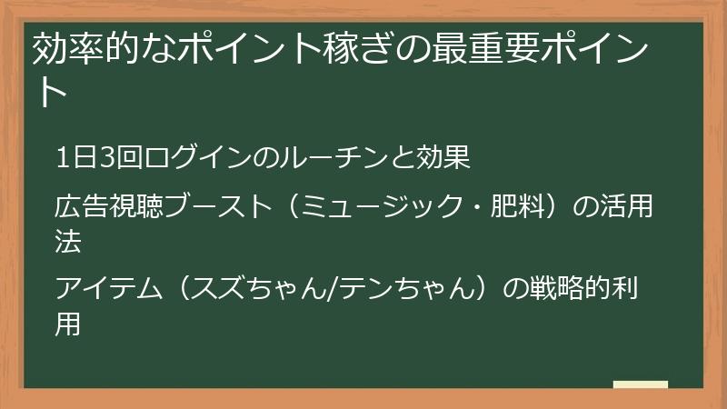 効率的なポイント稼ぎの最重要ポイント