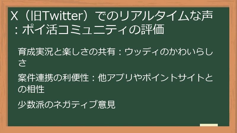 X（旧Twitter）でのリアルタイムな声：ポイ活コミュニティの評価
