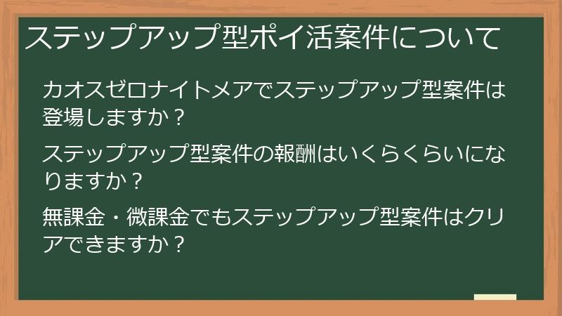 ステップアップ型ポイ活案件について