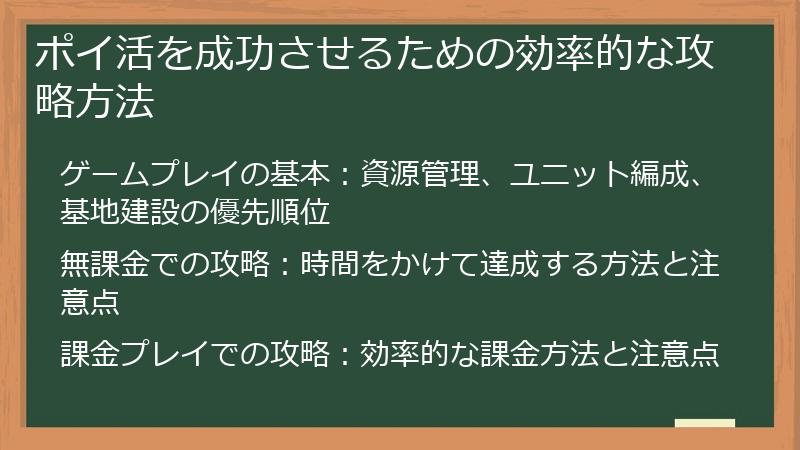 ポイ活を成功させるための効率的な攻略方法