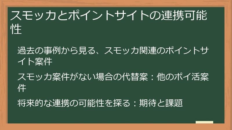 スモッカとポイントサイトの連携可能性