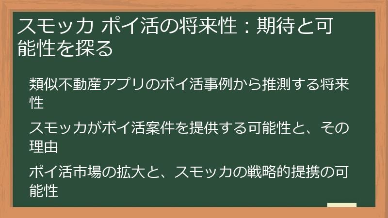 スモッカ ポイ活の将来性:期待と可能性を探る