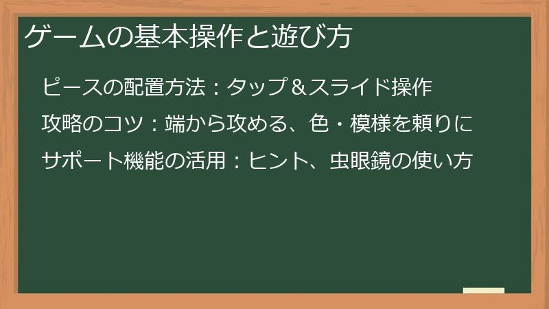 ゲームの基本操作と遊び方