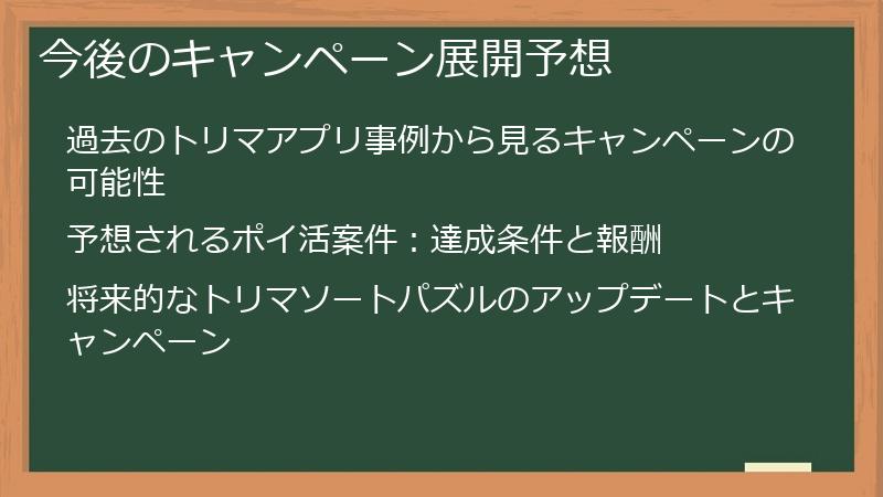 今後のキャンペーン展開予想