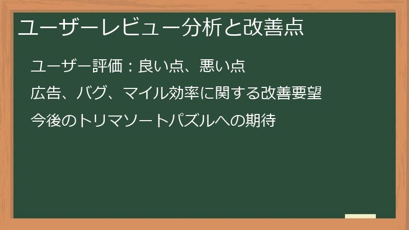 ユーザーレビュー分析と改善点