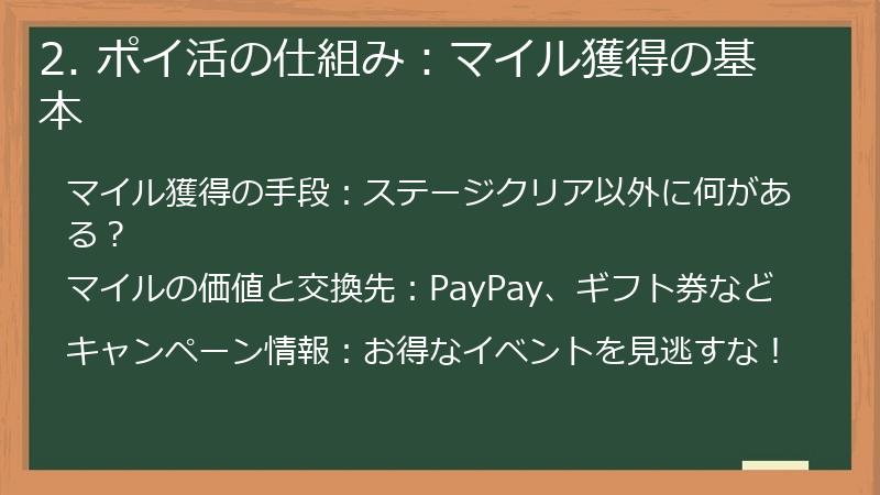 2. ポイ活の仕組み：マイル獲得の基本