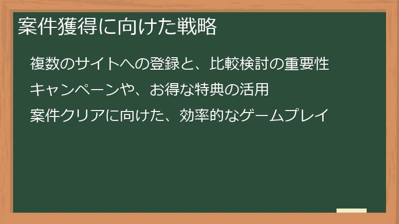 案件獲得に向けた戦略