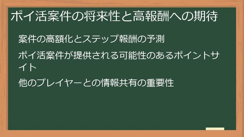 ポイ活案件の将来性と高報酬への期待