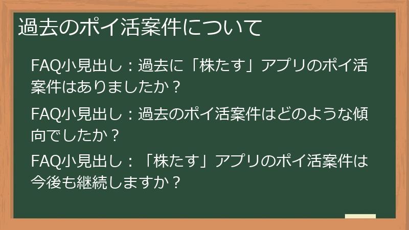 過去のポイ活案件について