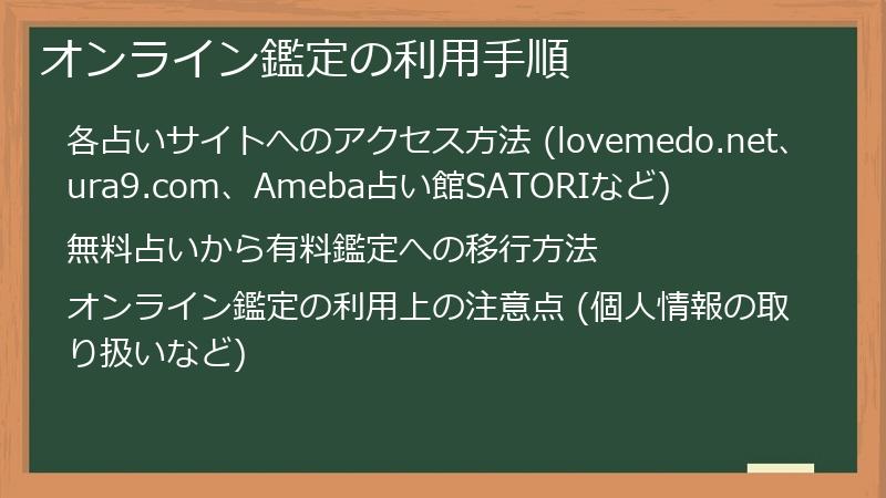 オンライン鑑定の利用手順