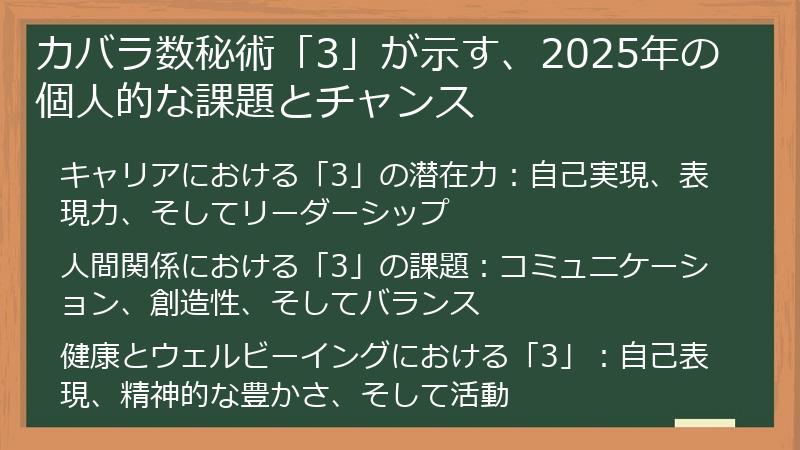 カバラ数秘術「3」が示す、2025年の個人的な課題とチャンス
