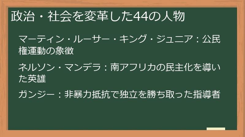 政治・社会を変革した44の人物