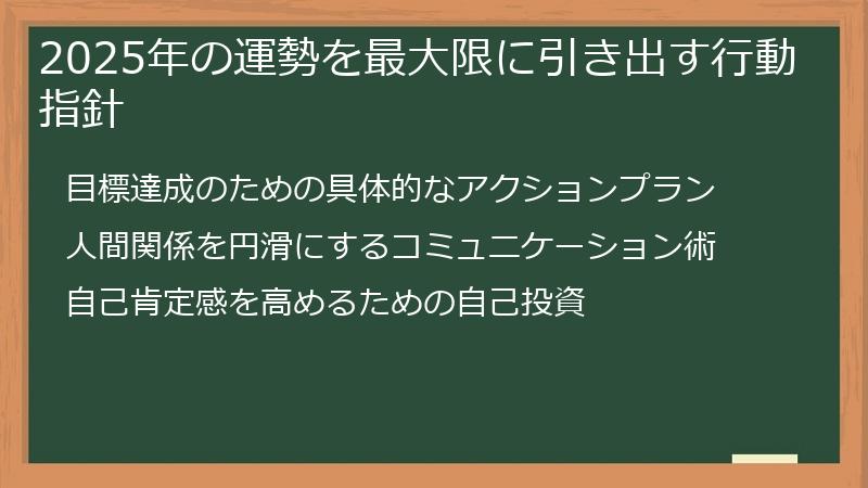 2025年の運勢を最大限に引き出す行動指針