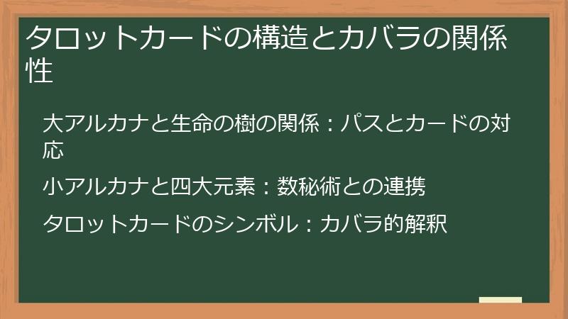 タロットカードの構造とカバラの関係性