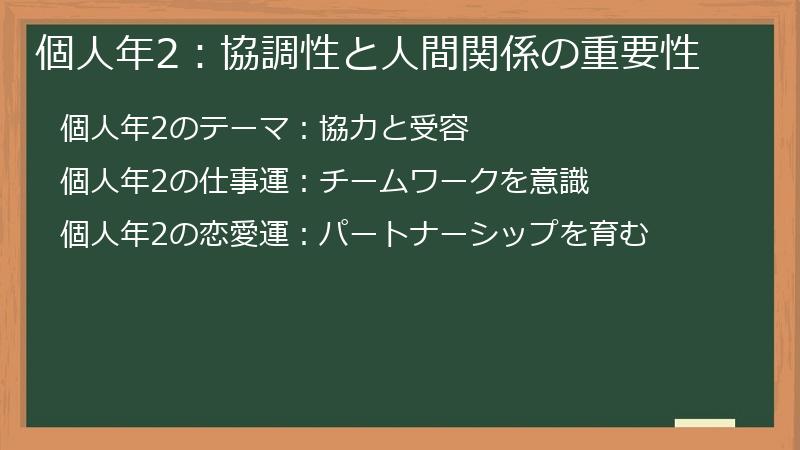 個人年2：協調性と人間関係の重要性