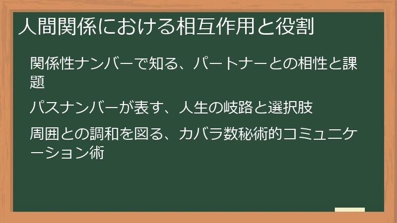 人間関係における相互作用と役割