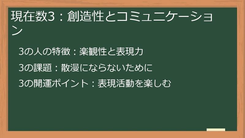現在数3：創造性とコミュニケーション