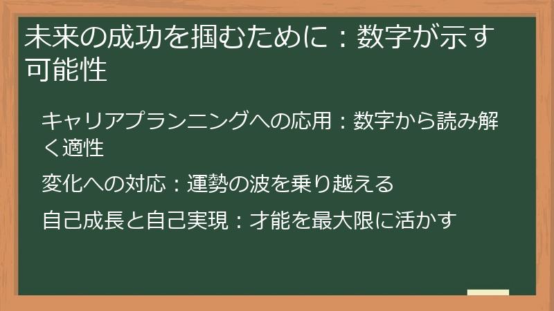未来の成功を掴むために:数字が示す可能性
