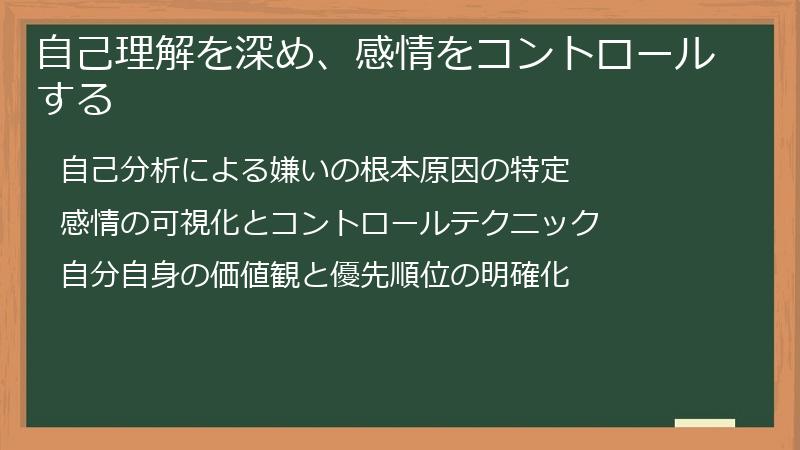 自己理解を深め、感情をコントロールする
