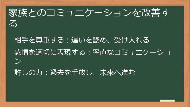 家族とのコミュニケーションを改善する