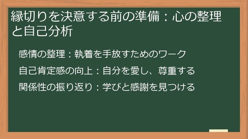 縁切りを決意する前の準備：心の整理と自己分析