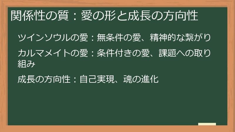 関係性の質：愛の形と成長の方向性