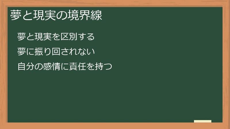 夢と現実の境界線
