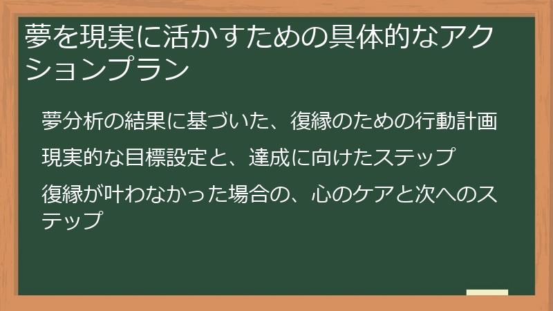 夢を現実に活かすための具体的なアクションプラン