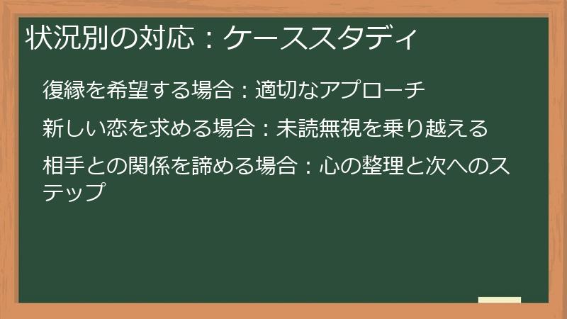 状況別の対応：ケーススタディ