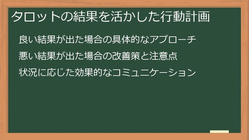 タロットの結果を活かした行動計画